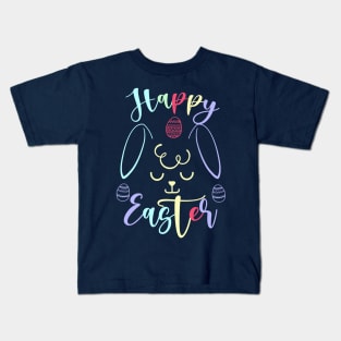 Happy Easter Bunny Rabbit Face Funny Easter Day Women Girls Kids T-Shirt